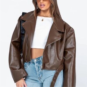 NWT Lioness Brown leather jacket